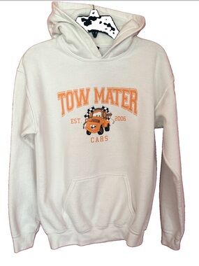 Tow Mater Cream Pullover Hoodie - Cars Graphic boys Large